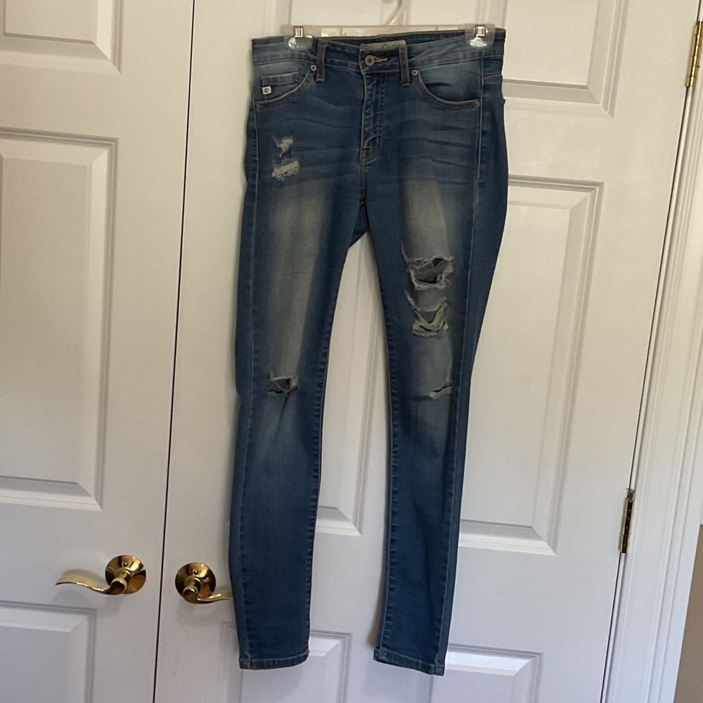 KanCan Women's Distressed Blue Skinny Jeans